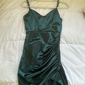 Turquoise satin Lucy In the Sky dress